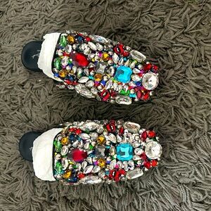 Jeffrey Campbell glitzy mules